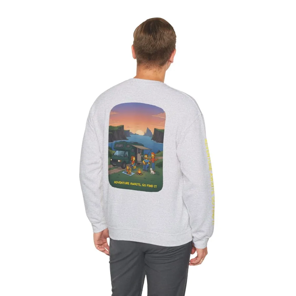 8799871408076370422_2048.jpeg Unisex Heavy Blend™ Crewneck Sweatshirt — "Adventure Awaits-Go Find It"" Design Sitcom-Line