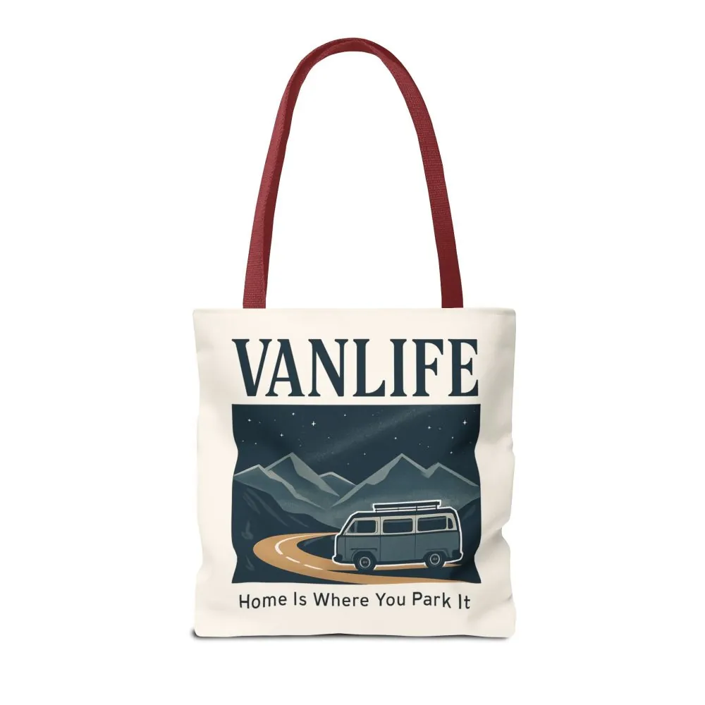 8813679324676080654_2048.jpeg Vanlife Tote Bag — "Vanlife - Home Is Where You Park It" Campervan Beach/Adventure Tote