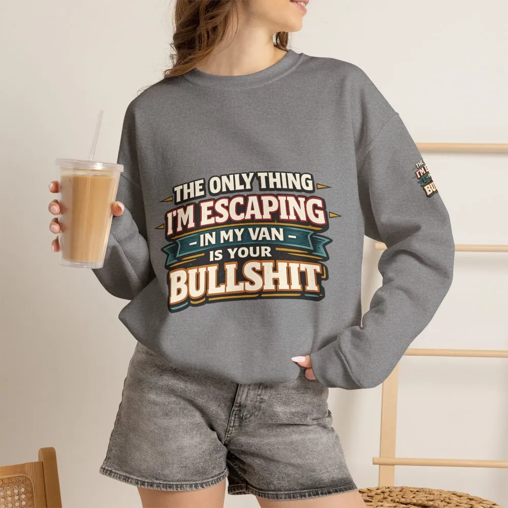 Unisex Heavy Blend™ Crewneck Sweatshirt — "The Only Thing I´m Escaping" Design F**K-Line