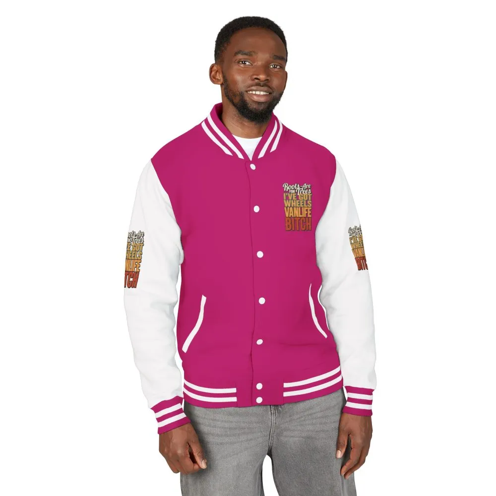8824775638047744006_2048.jpeg Unisex Heavyweight Letterman Jacket — "Roots Are For Trees" Design F**K-Line