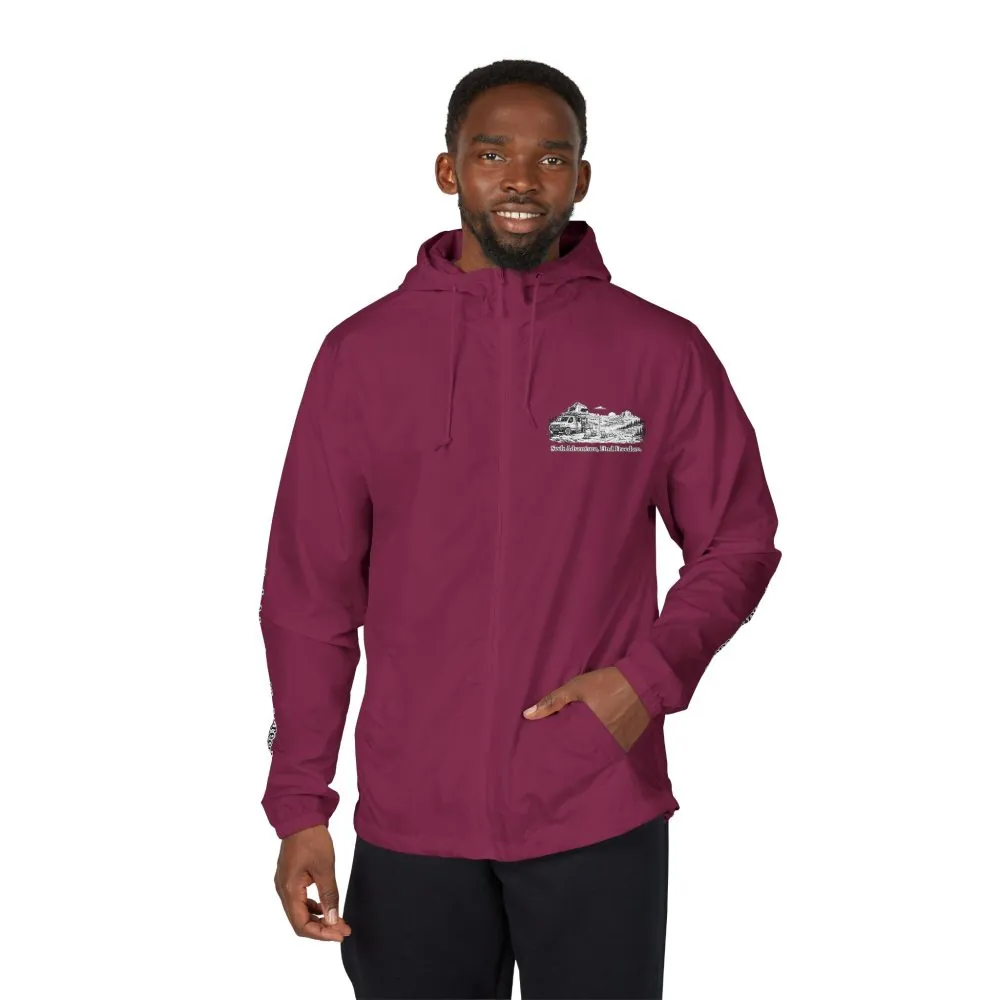 8828522730023300223_2048.jpeg Unisex Full-Zip Windbreaker Jacket — "Seek Adventure, Find Freedom" (Design "Minimal-Line")