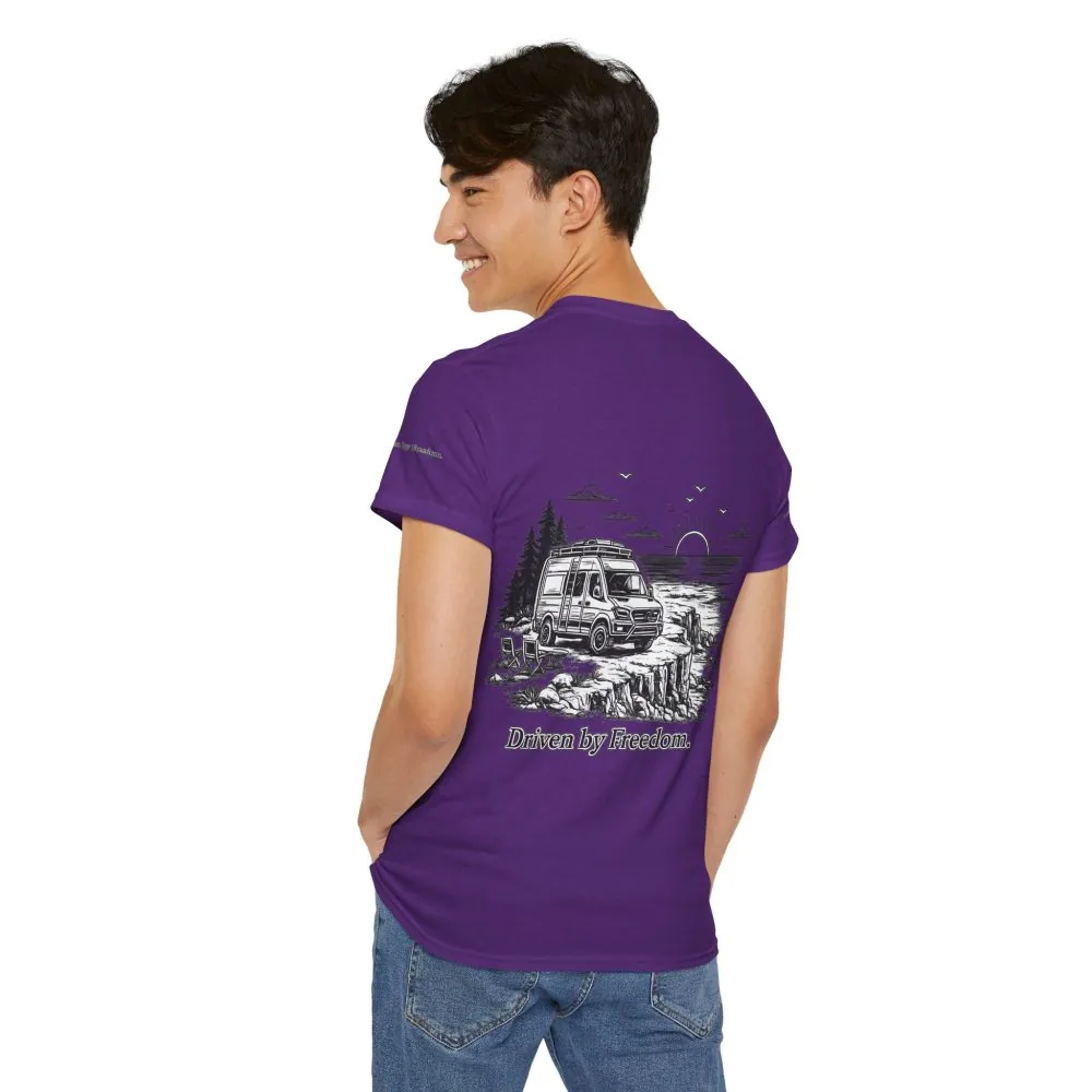 8833483960906138054_2048.jpeg Unisex Heavy Cotton Tee — ""Driven By Freedom" Design Minimal-Line
