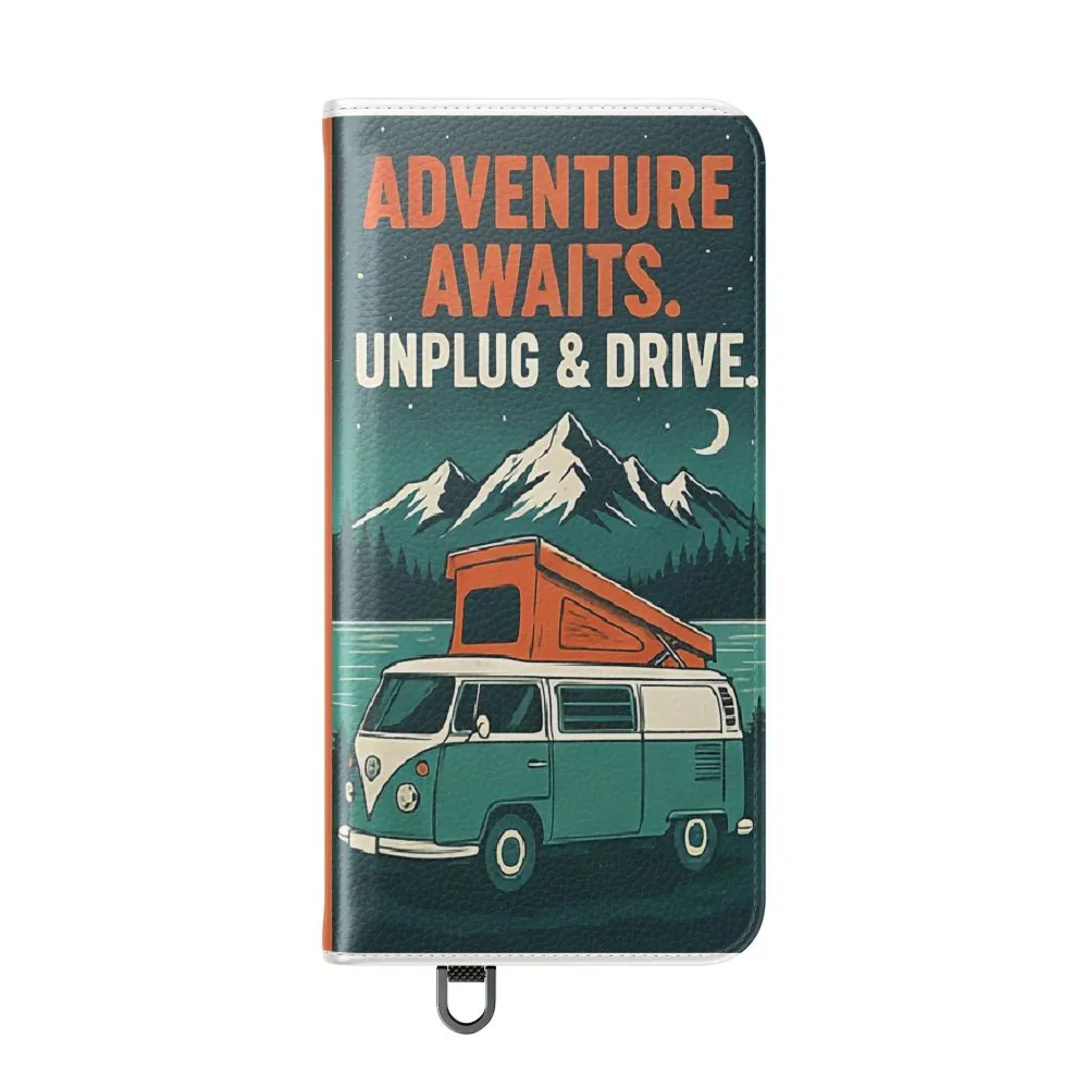 Flip Phone Case — "Adventure Awaits, Fuel Your Journey, Not the WiFi" Wallet Cover
