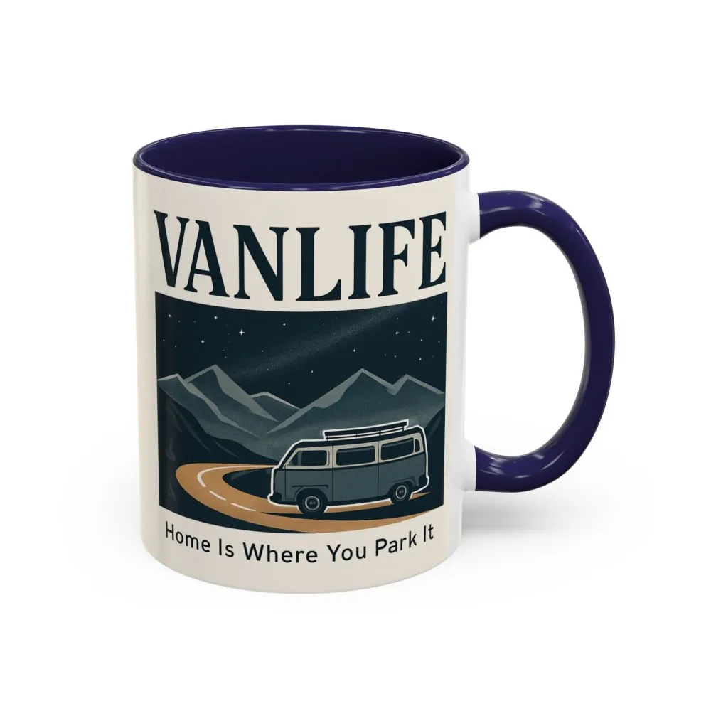 8835952616609791459_2048.jpeg Coffee Mug — "Vanlife - Home Is Where You Park It" Accent Campervan Travel Mug