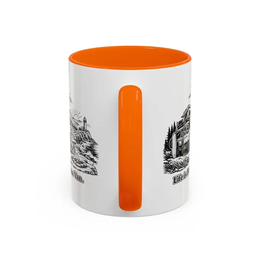 Accent Coffee Mug (11, 15oz) — "Life Is Better In A Van" Design Minimal-Line