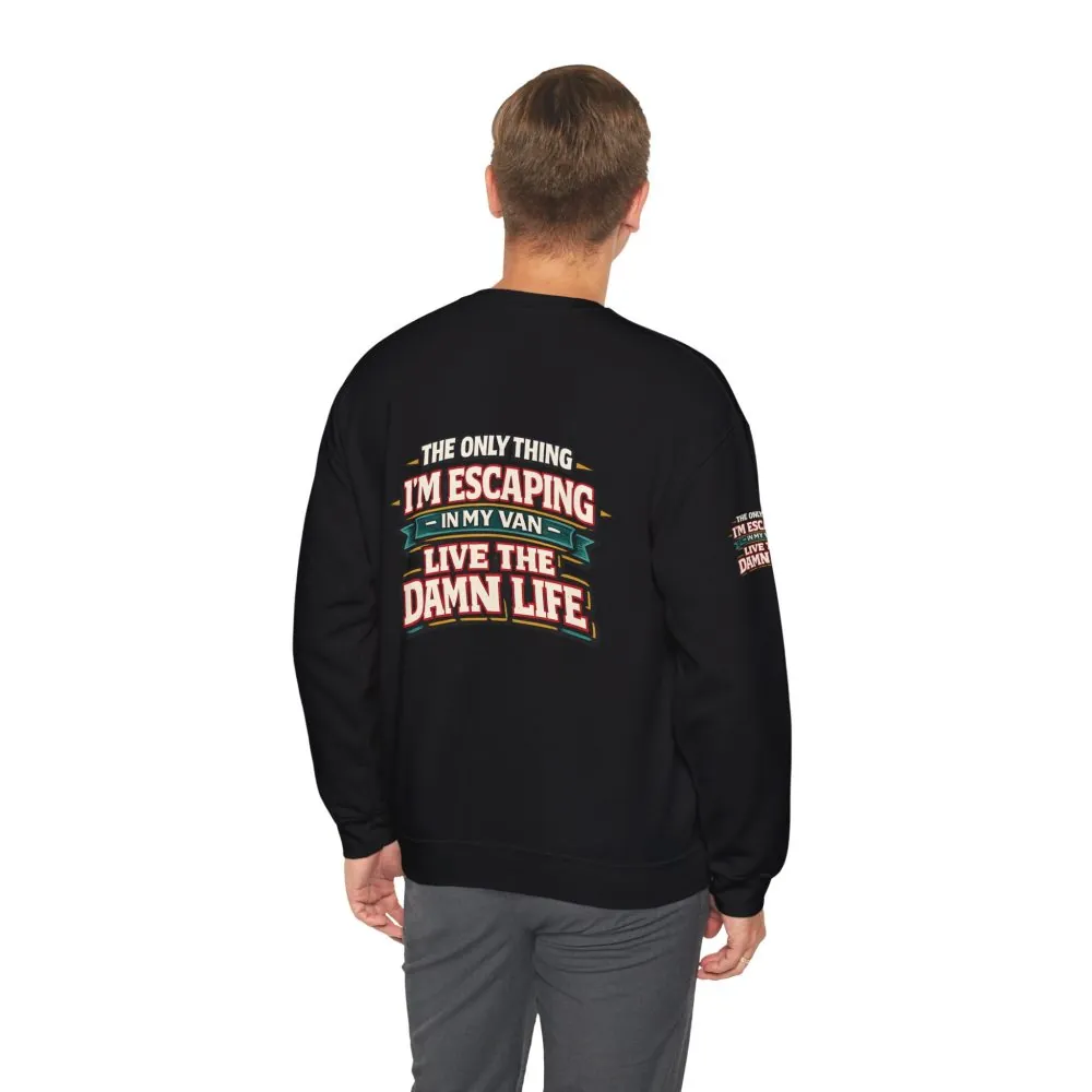 Unisex Heavy Blend™ Crewneck Sweatshirt — "The Only Thing I´m Escaping" Design F**K-Line