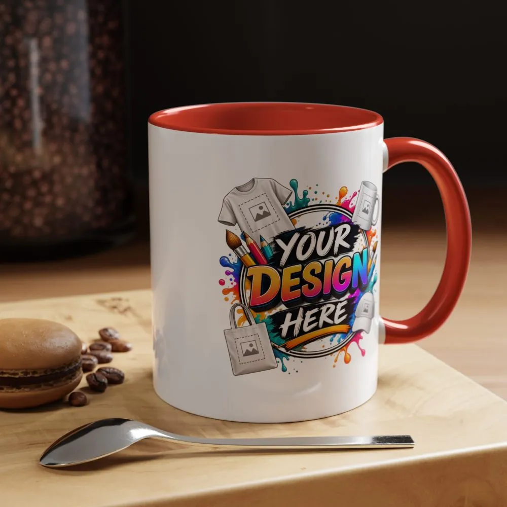 Accent Coffee Mug — Colorful 'Your Design Here' Artist Print (11/15 oz)