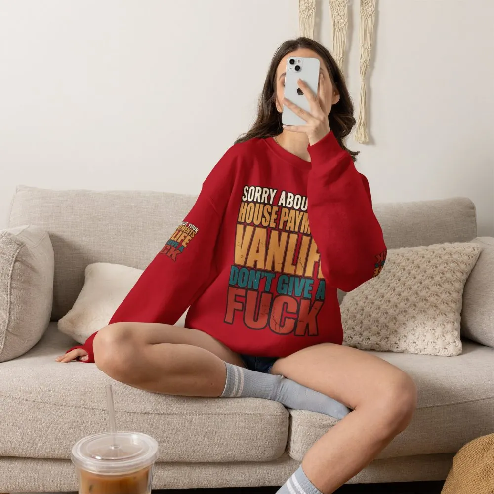 Unisex Heavy Blend™ Crewneck Sweatshirt — "Sorry About Your House Payments" Design F**K-Line