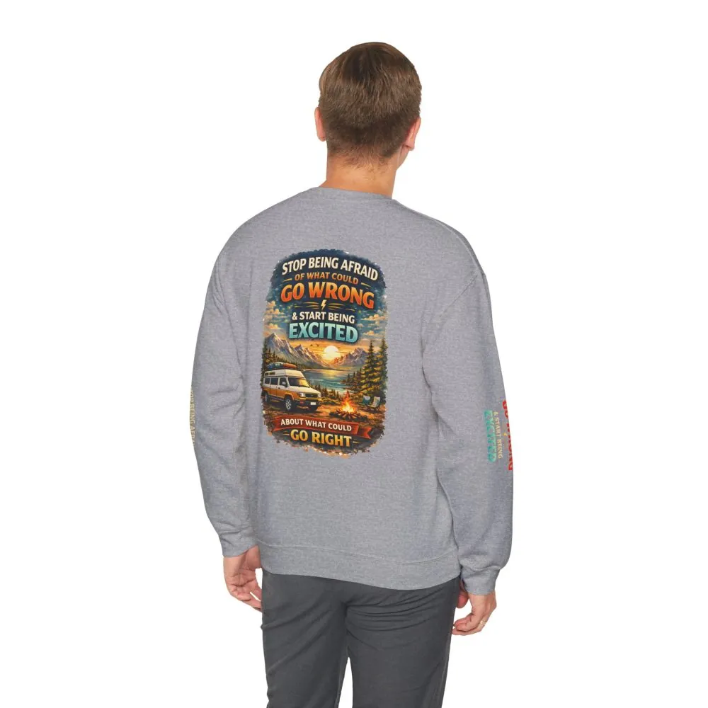 8861626780262343150_2048.jpeg Unisex Heavy Blend™ Crewneck Sweatshirt — "Stop Being Afraid Of What Could Go Wrong" Design Scenic-Line