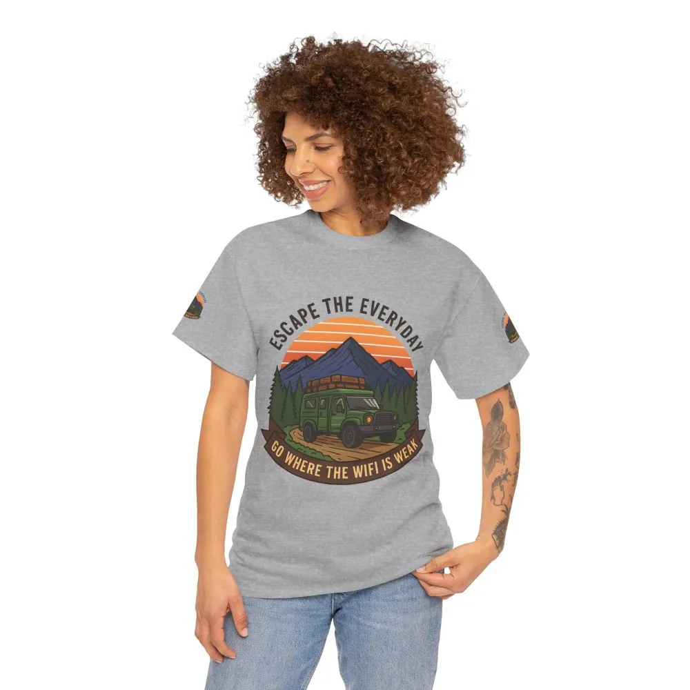 8865774840105529887_2048.jpeg Unisex Heavy Cotton Tee — "Go Where the WiFi Is Weak" Adventure Shirt
