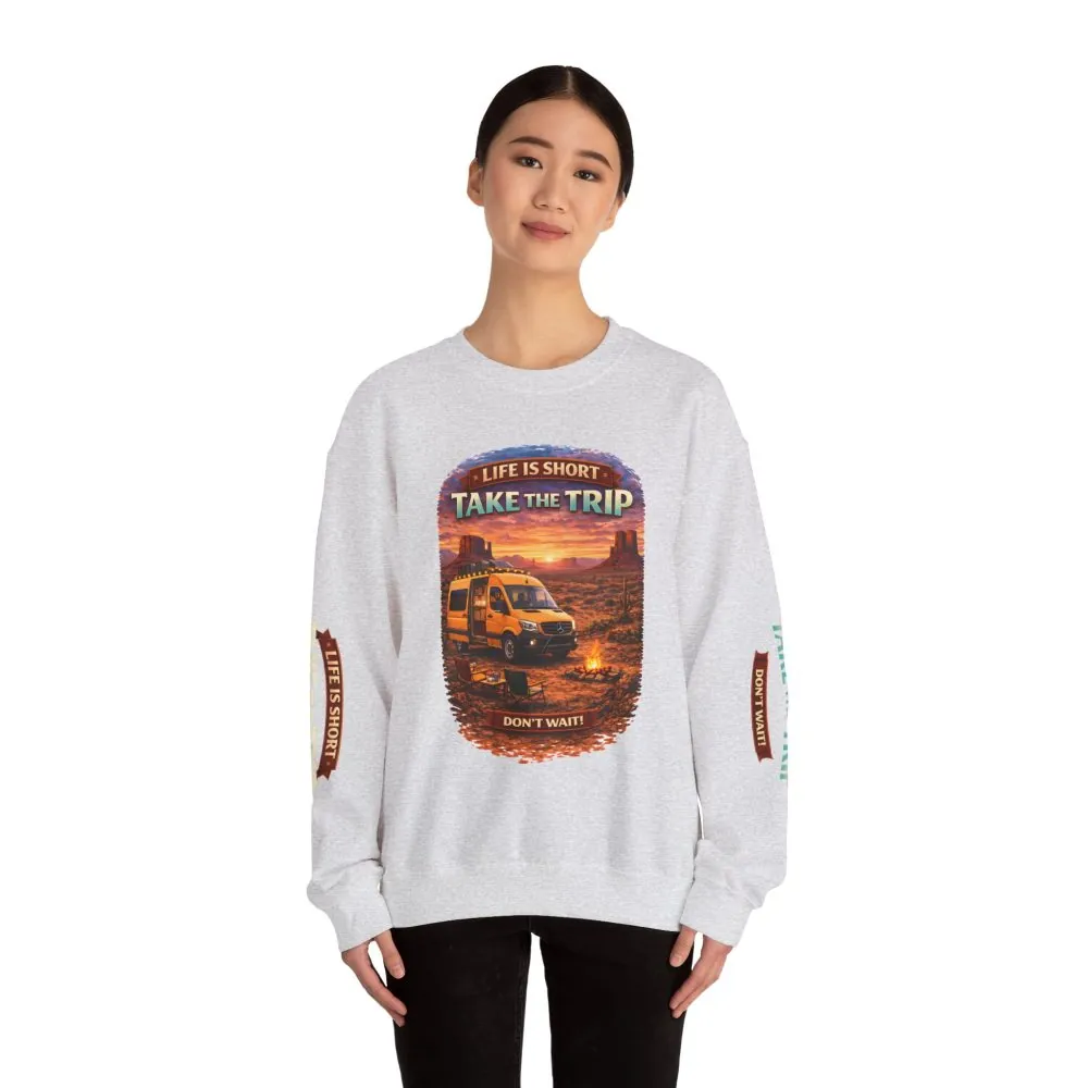 886764034237622819_2048.jpeg Unisex Heavy Blend™ Crewneck Sweatshirt — "Life Is To Short-Take The Trip" Design Scenic-Line