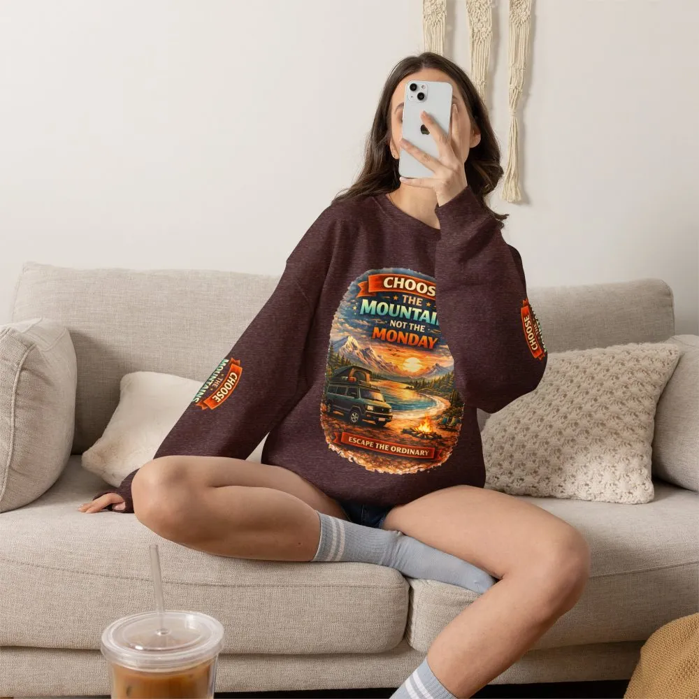 8868547617008194886_2048.jpeg Unisex Heavy Blend™ Crewneck Sweatshirt — "Choose The Mountens" Design Scenic-Line