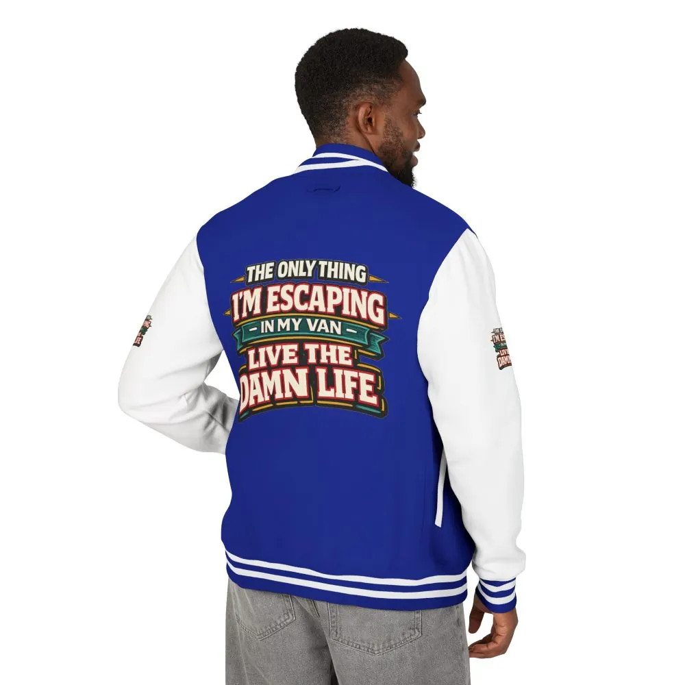 Unisex Heavyweight Letterman Jacket — "The Only Thing I´m Escaping" Design F**K-Line