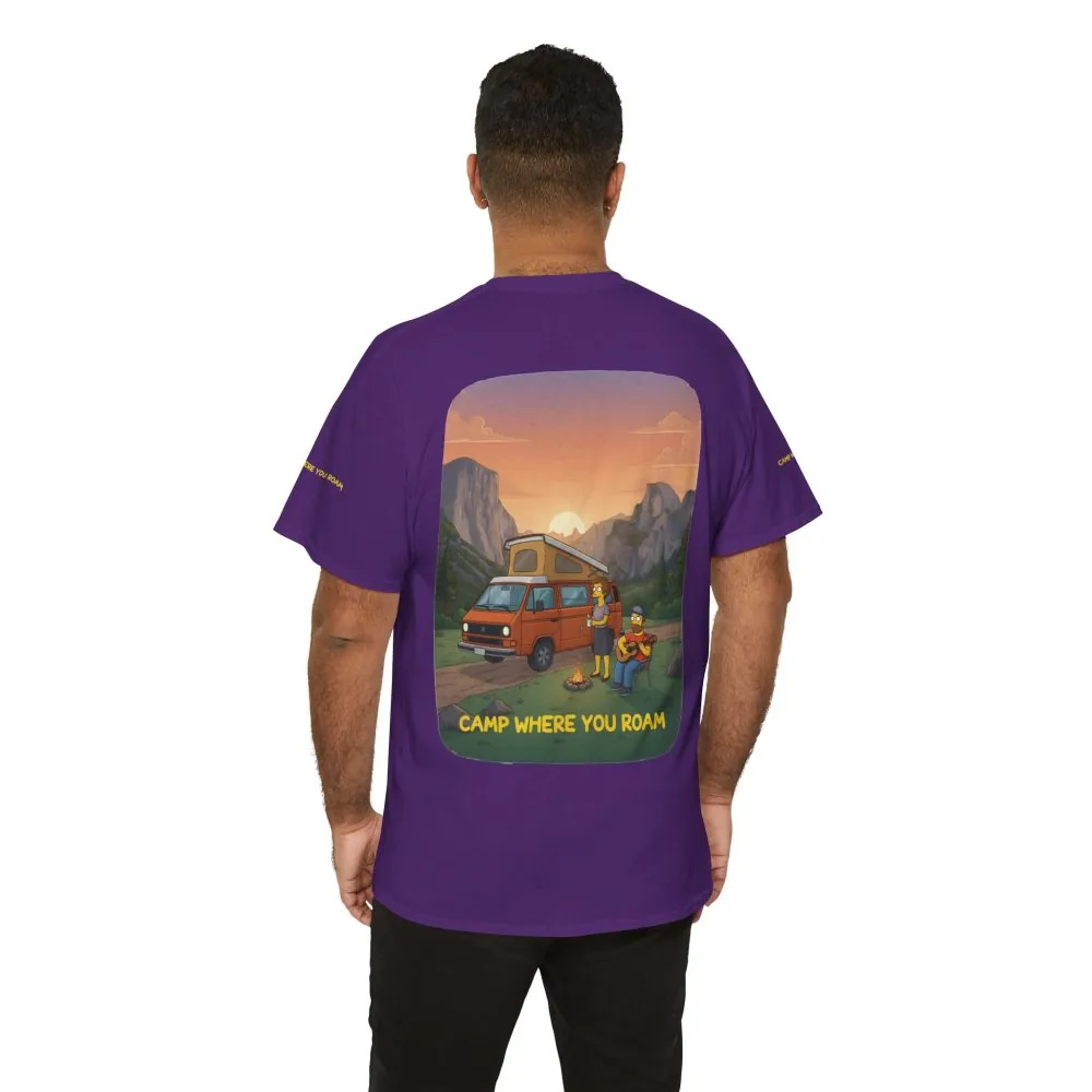 Unisex Heavy Cotton Tee — "Camp Where You Roam" Design Sitcom-Line