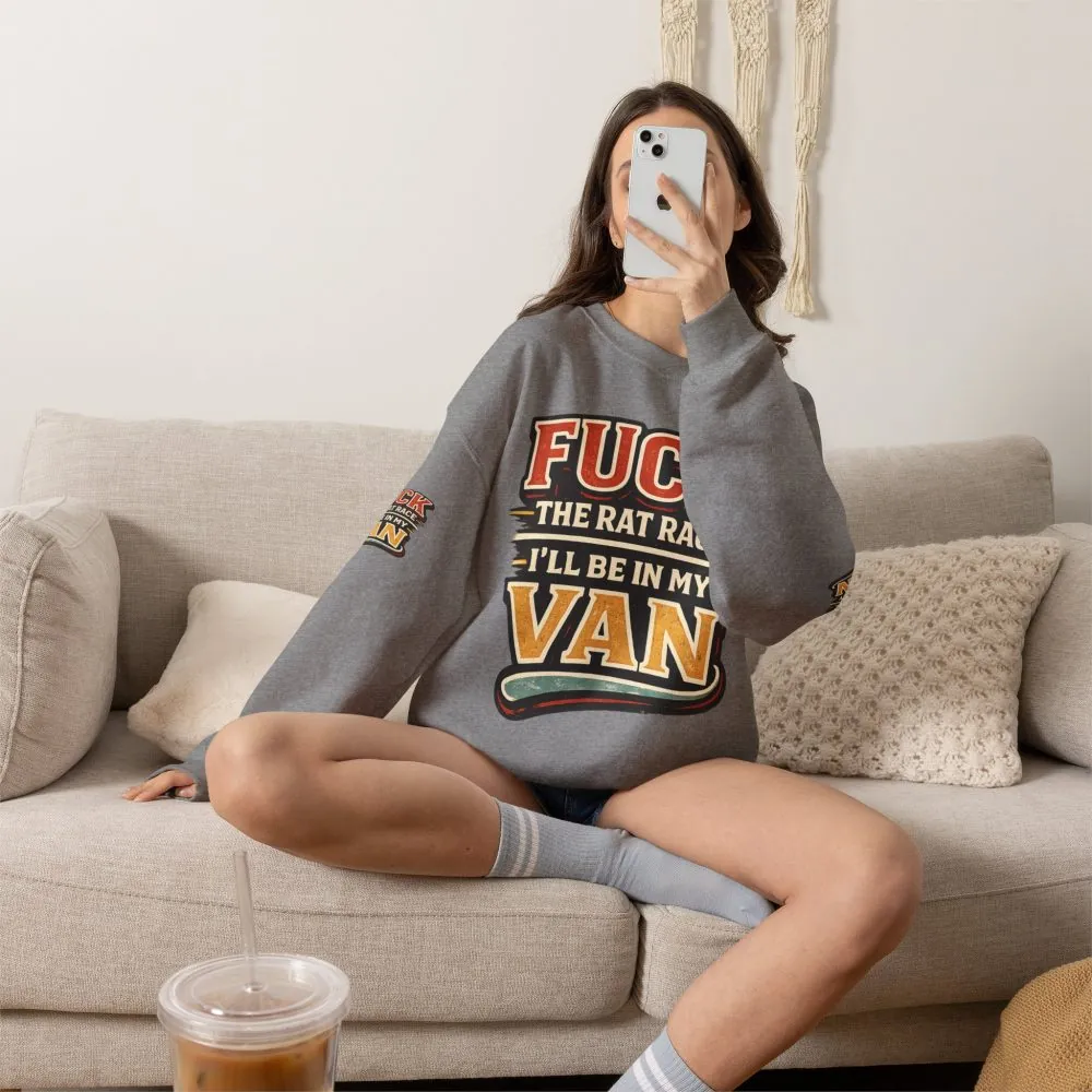 Unisex Heavy Blend™ Crewneck Sweatshirt — "Fuck The Rat Race" Design F**K-Line