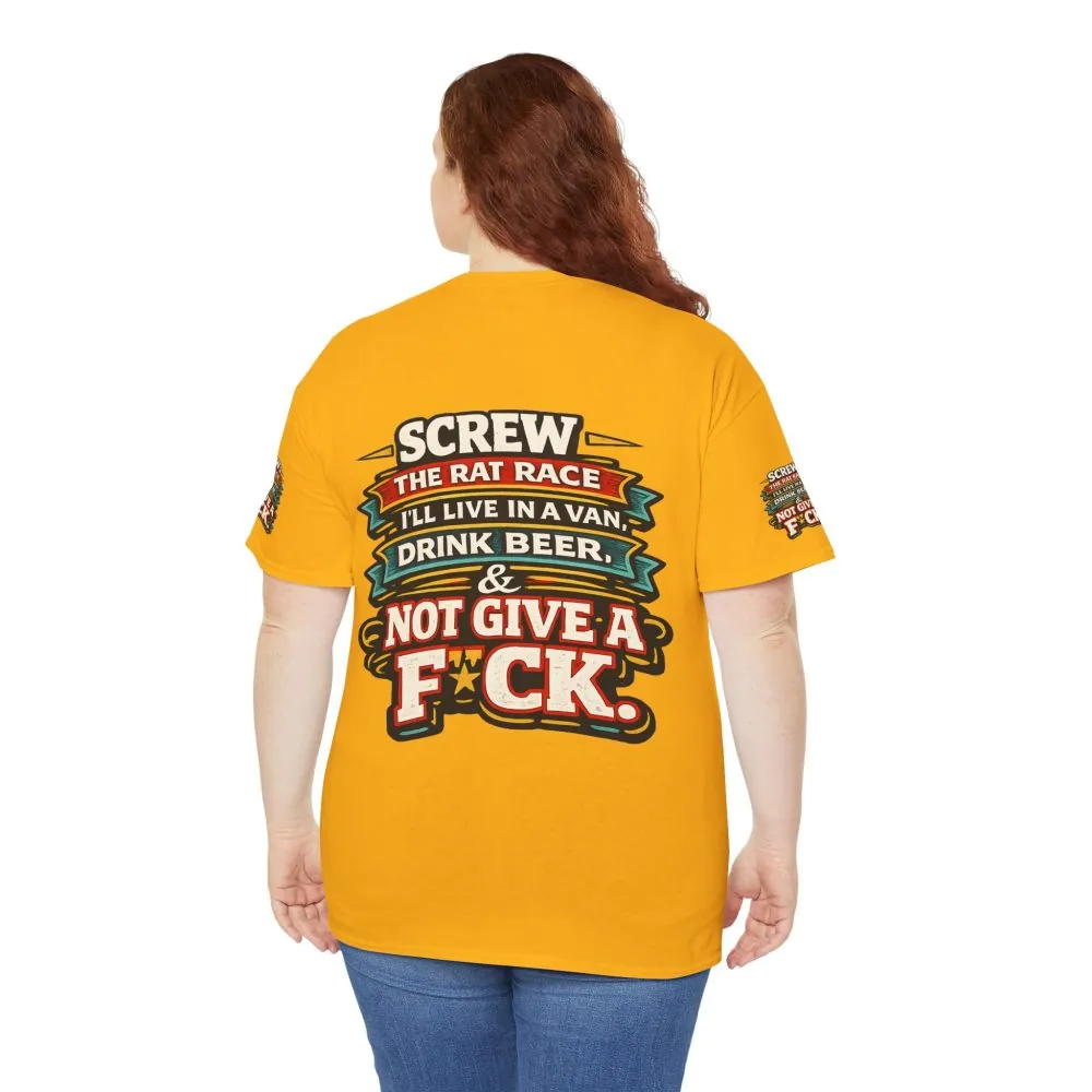 8883493702784263092_2048.jpeg Unisex Heavy Cotton Tee — "Screw The Rat Race" Design F**K-Line