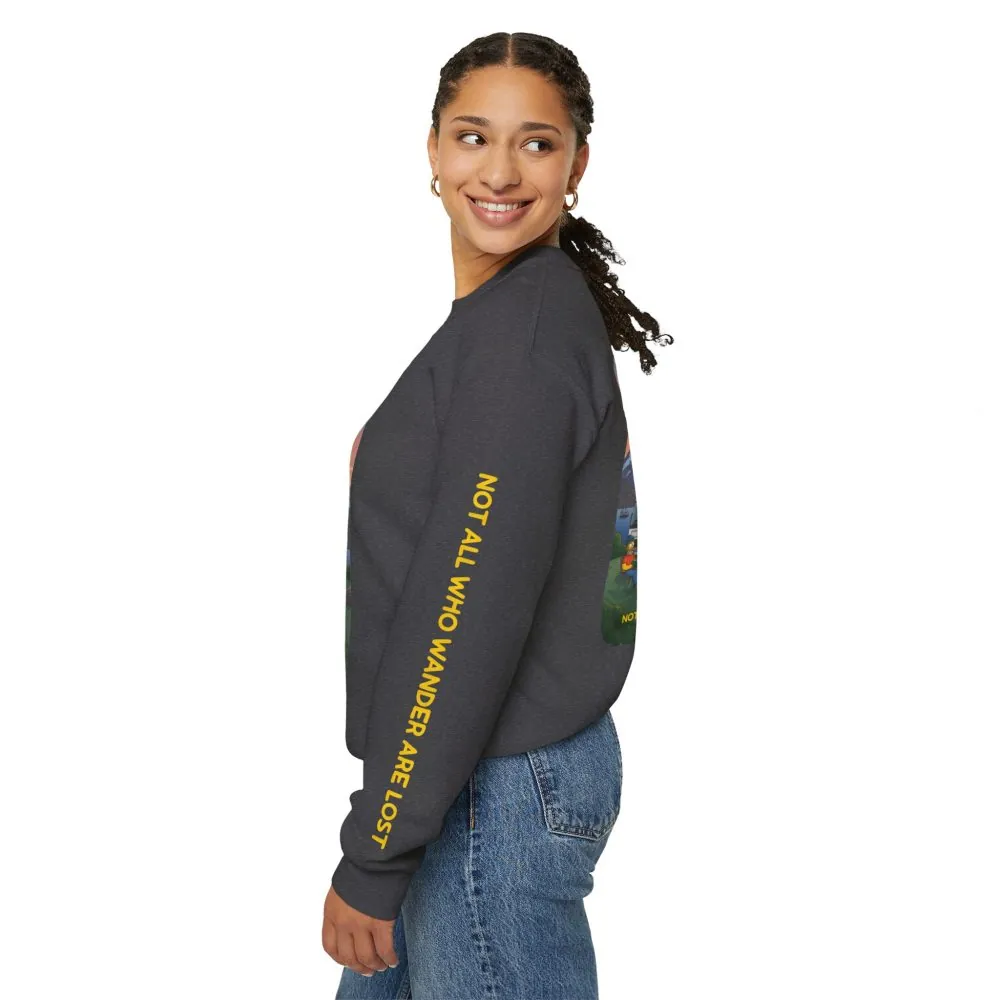 8892606768753337523_2048.jpeg Unisex Heavy Blend™ Crewneck Sweatshirt — "Not All Who Wander Are Lost" Design Sitcom-Line