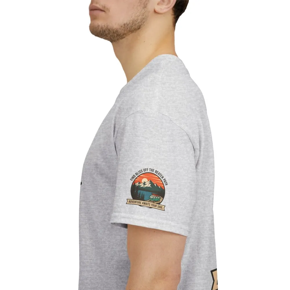 Unisex Heavy Cotton Tee — "Find Bliss Off the Beaten Path" Mountain & Camper T‑Shirt