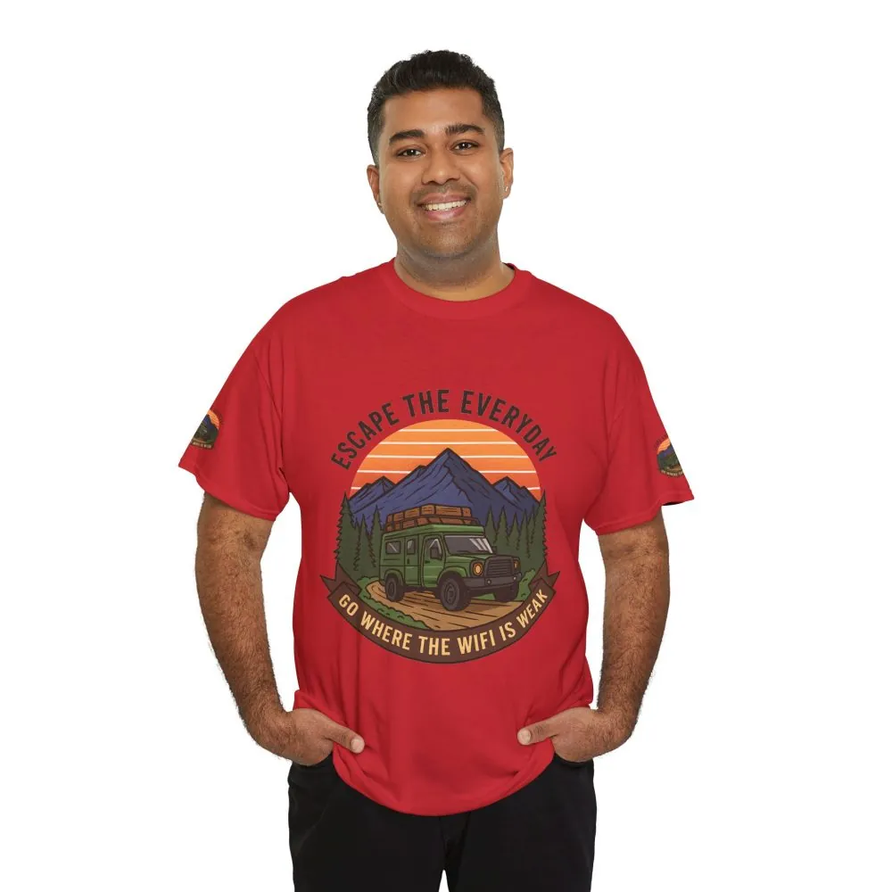 8907259180781483040_2048.jpeg Unisex Heavy Cotton Tee — "Go Where the WiFi Is Weak" Adventure Shirt
