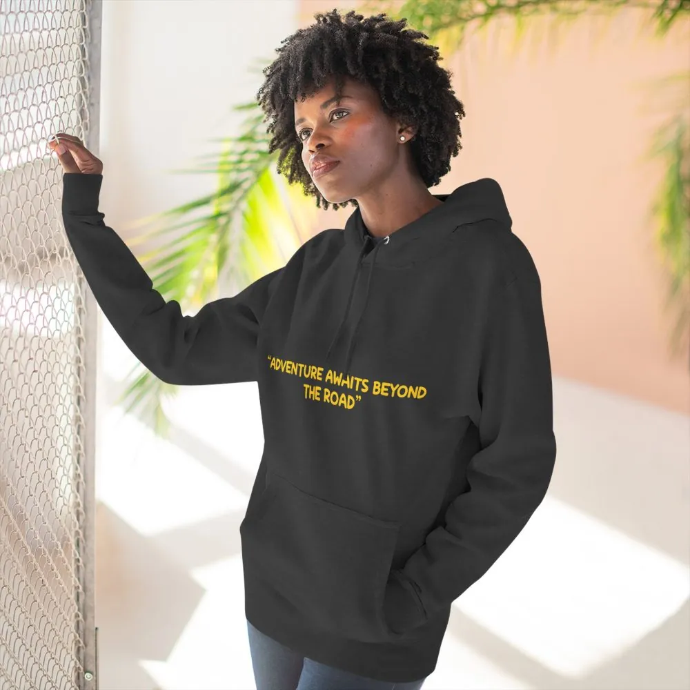 8907553923955896598_2048.jpeg Three-Panel Fleece Hoodie - "Adventure Awaits Beyond The Road" Design Sitcom-Line