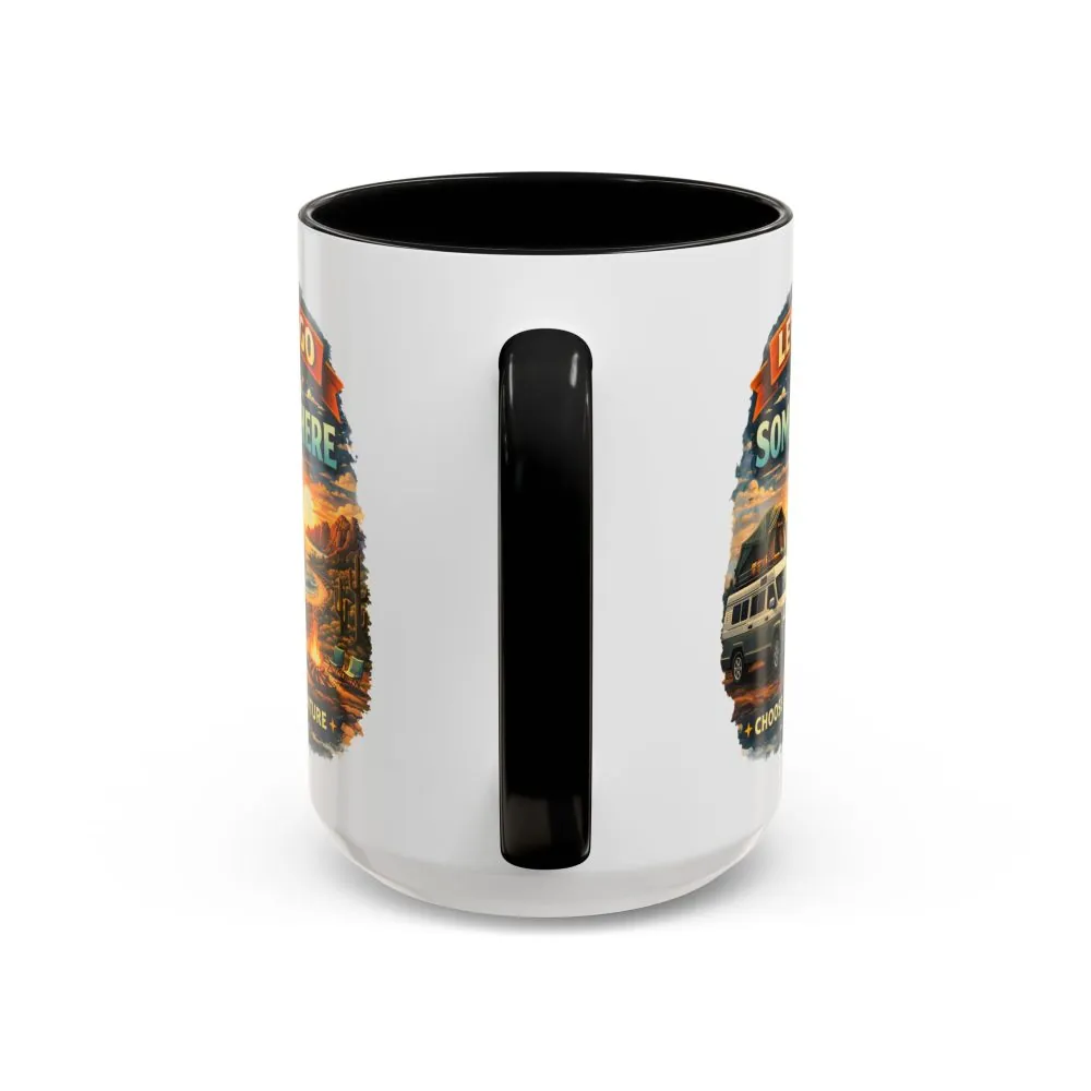 Accent Coffee Mug (11, 15oz) — "Lets Go Somewhere" Design Scenic-Line