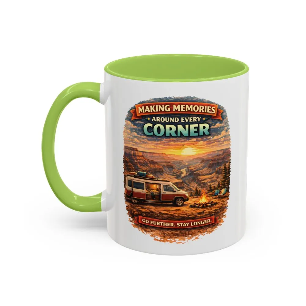 Accent Coffee Mug (11, 15oz) — "Making Memories Around Every Corner" Design Scenic-Line
