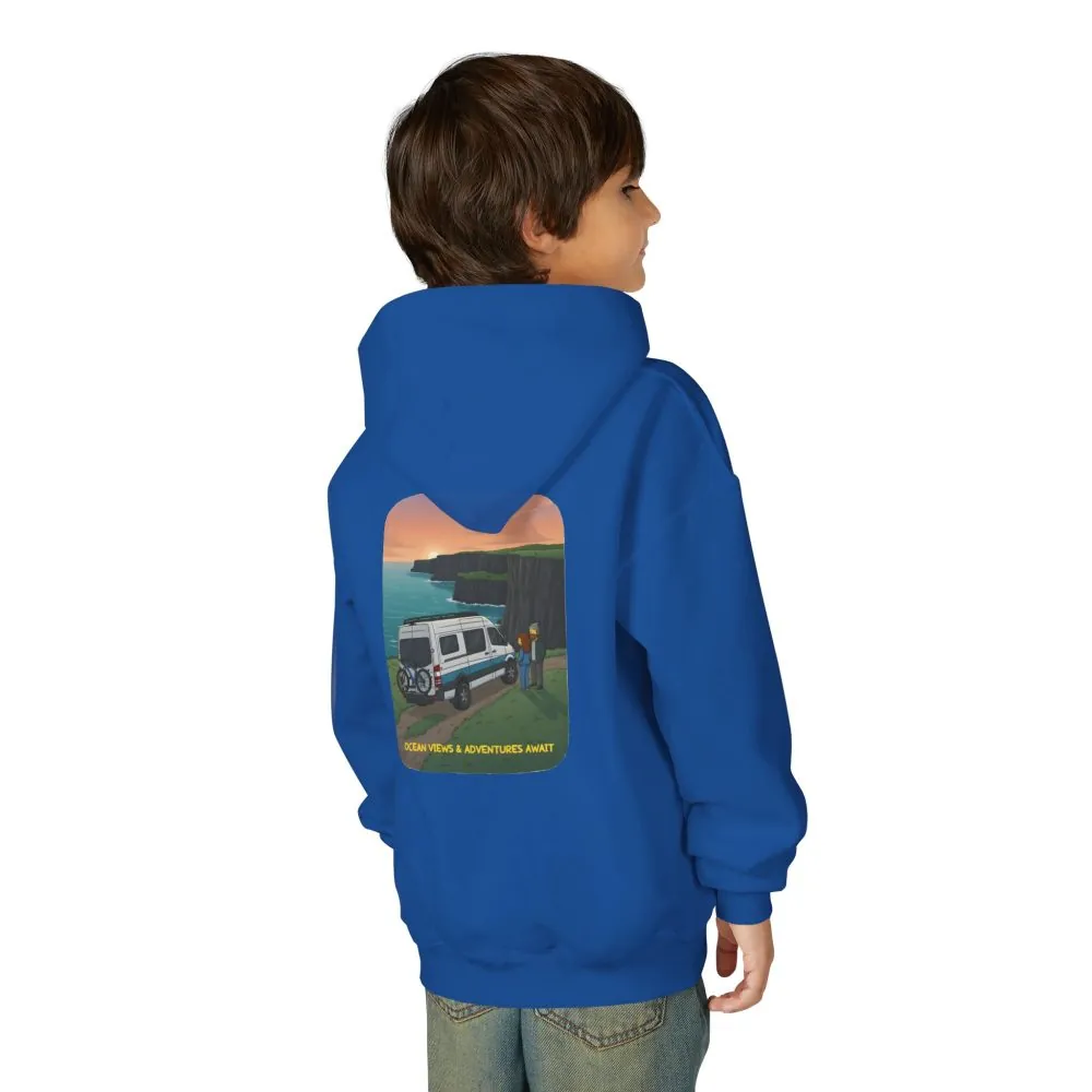 8931742175286677463_2048.jpeg Youth Hoodie(Gildan) – "Ocean Views-Adventures Awaits" (Design Sitcom-Line)