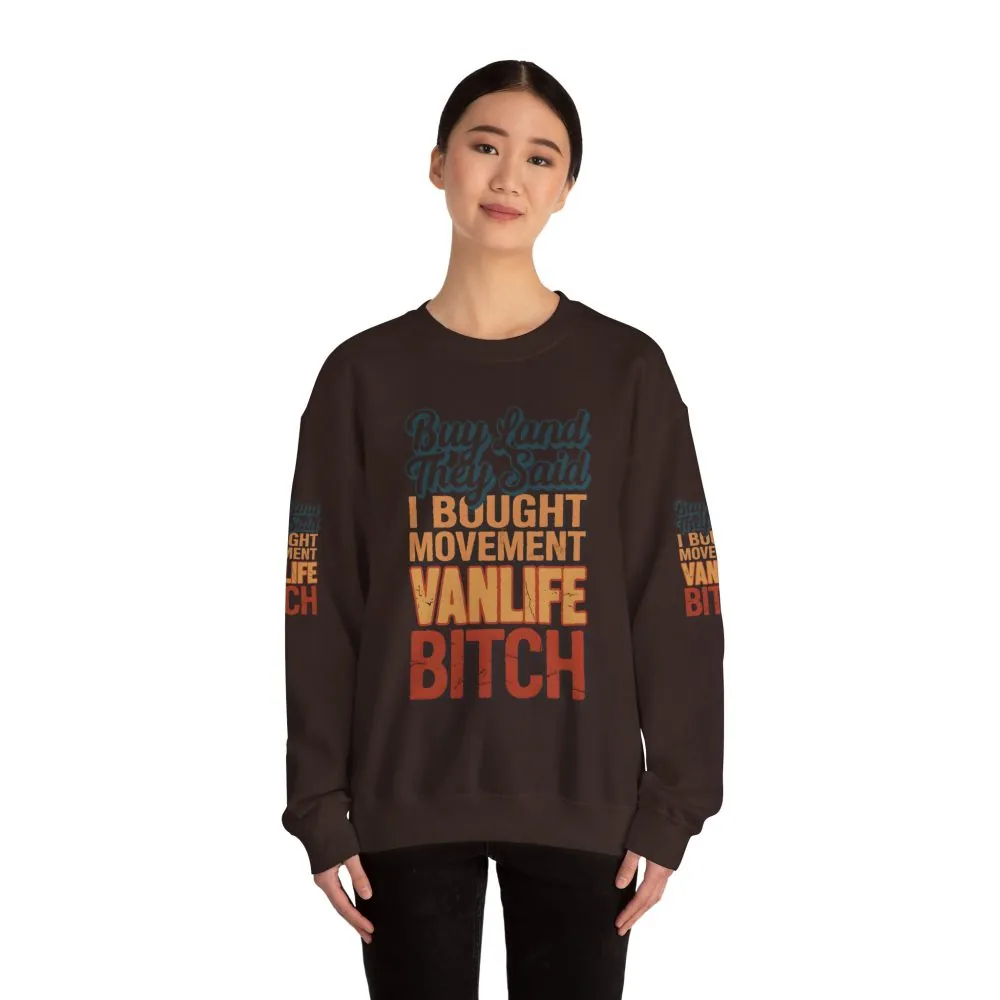 895504883977509318_2048.jpeg Unisex Heavy Blend™ Crewneck Sweatshirt — "Buy Land They Said" Design F**K-Line