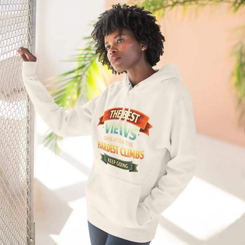 8964647236927329962_2048.jpeg Three-Panel Fleece Hoodie - "The Best Views" Design Scenic-Line