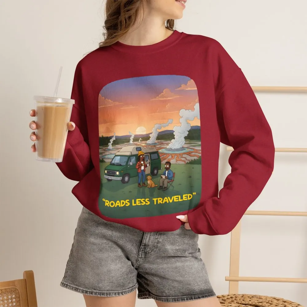 8978575430228716310_2048.jpeg Unisex Heavy Blend™ Crewneck Sweatshirt — "Roads Less Traveled" Design Sitcom-Line