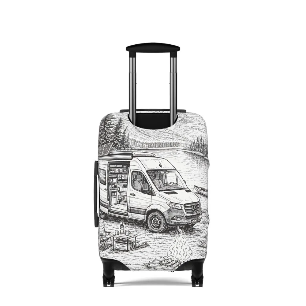 897957393826254268_2048.jpeg Luggage Cover — Adventure Camper Sketch Travel Suitcase
