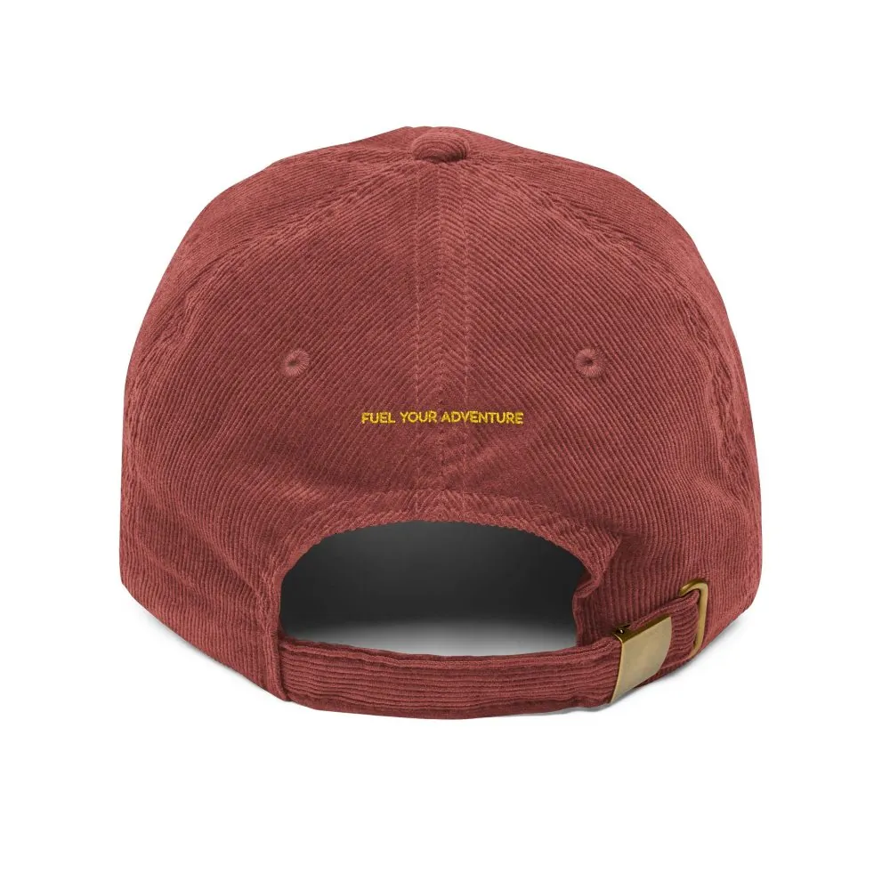 Vintage Corduroy Cap (Embroidery) — "Fuel Your Adventure" Embroidered Hat