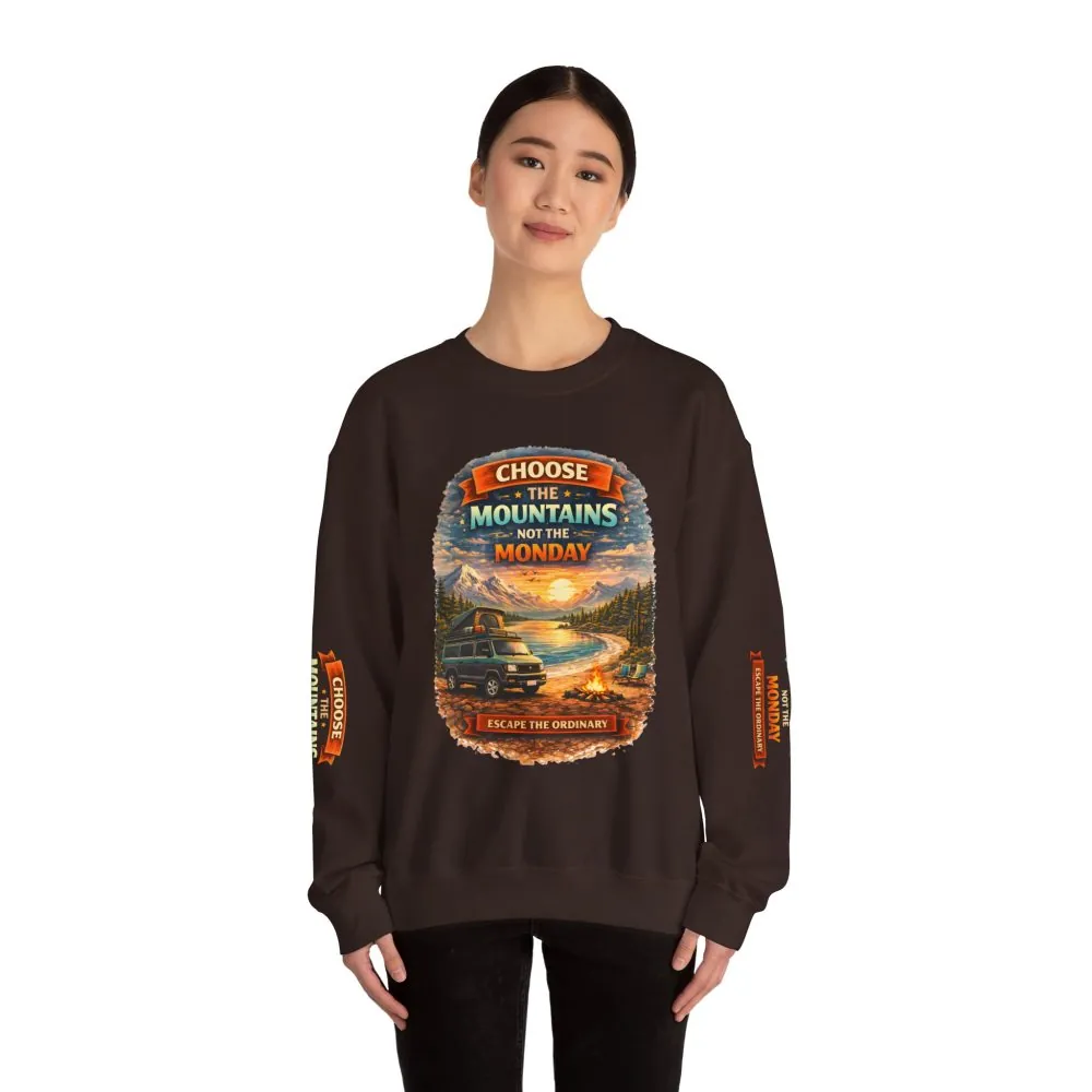 9002983071039485103_2048.jpeg Unisex Heavy Blend™ Crewneck Sweatshirt — "Choose The Mountens" Design Scenic-Line