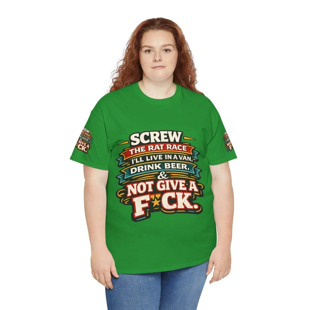 9003189656798645951_2048.jpeg Unisex Heavy Cotton Tee — "Screw The Rat Race" Design F**K-Line