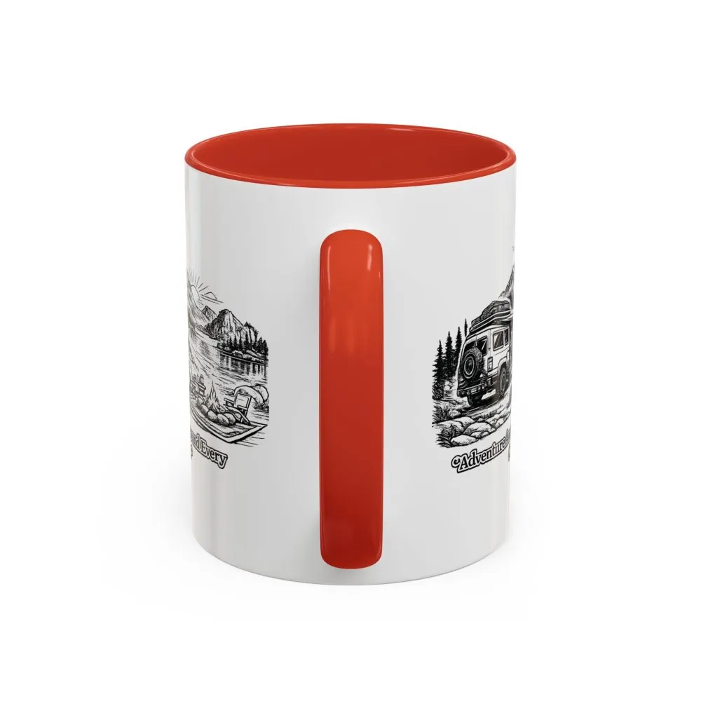 9004600904494837250_2048.jpeg Accent Coffee Mug (11, 15oz) — "Adventure Awaits Around Every Corner" Design Minimal-Line