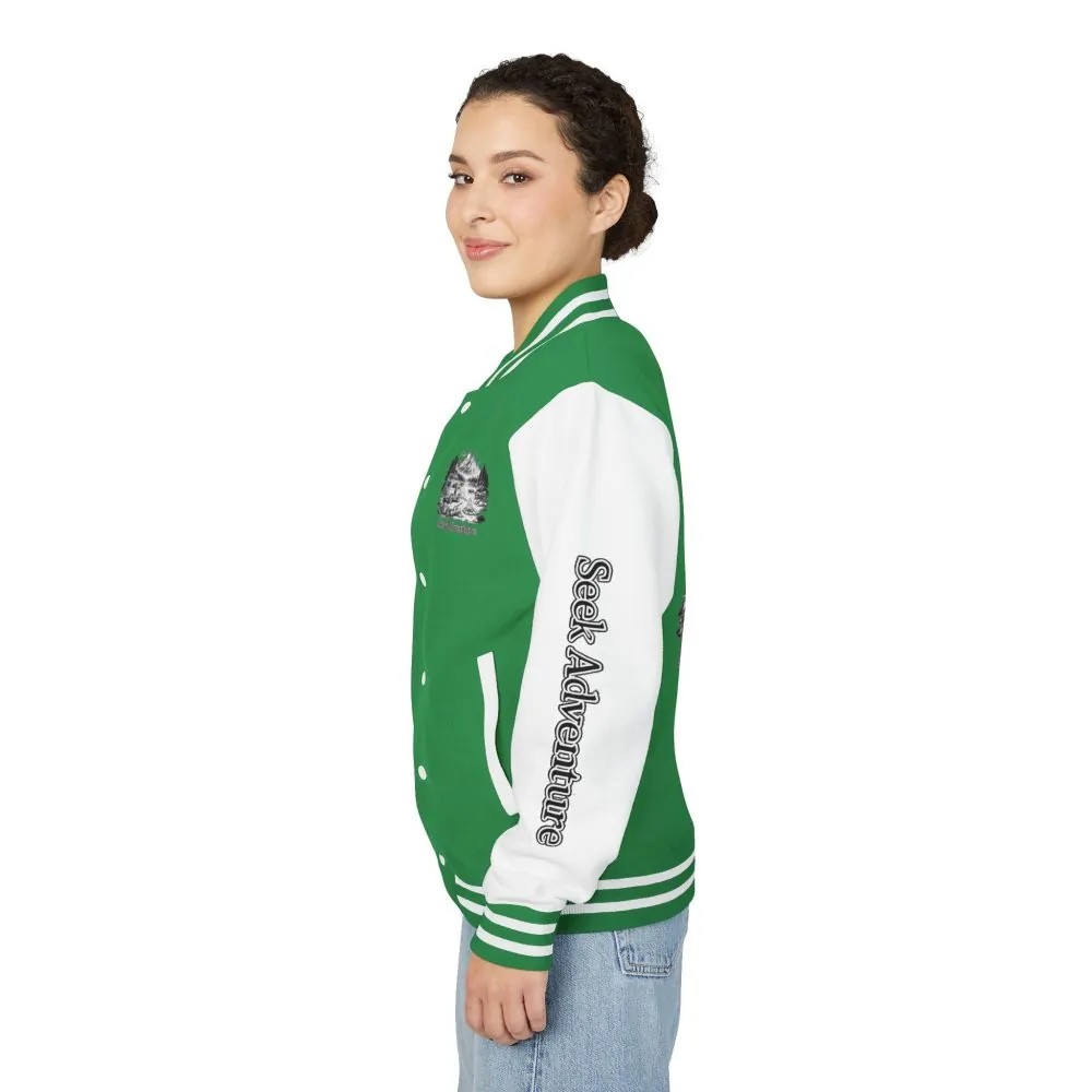 902318119641478371_2048.jpeg Unisex Heavyweight Letterman Jacket — "Seek Adventure" Travel Varsity Coat