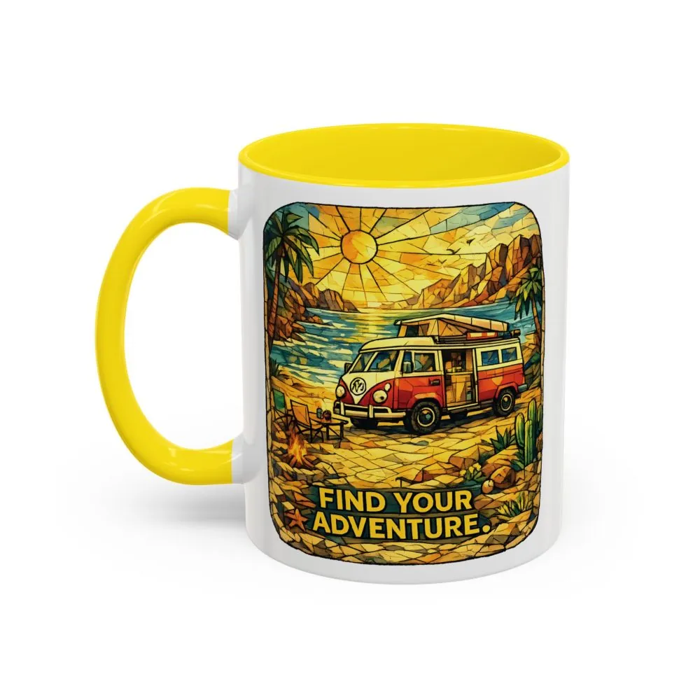 9027409974154599463_2048.jpeg Accent Coffee Mug (11, 15oz) — ""Find Your Adventure"" Design Cubic-Line