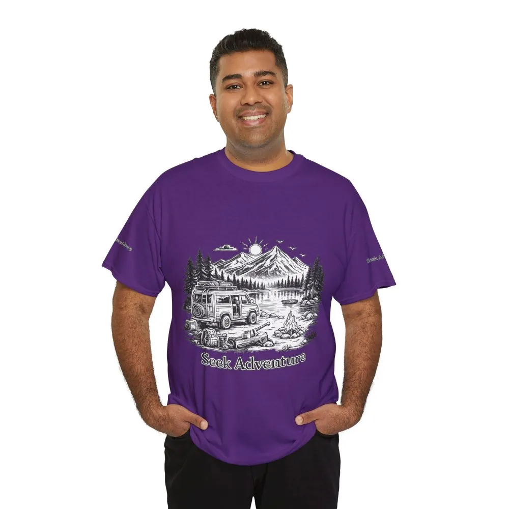 903361248820143677_2048.jpeg Unisex Heavy Cotton Tee — "Seek Adventure" Design Minimal-Line