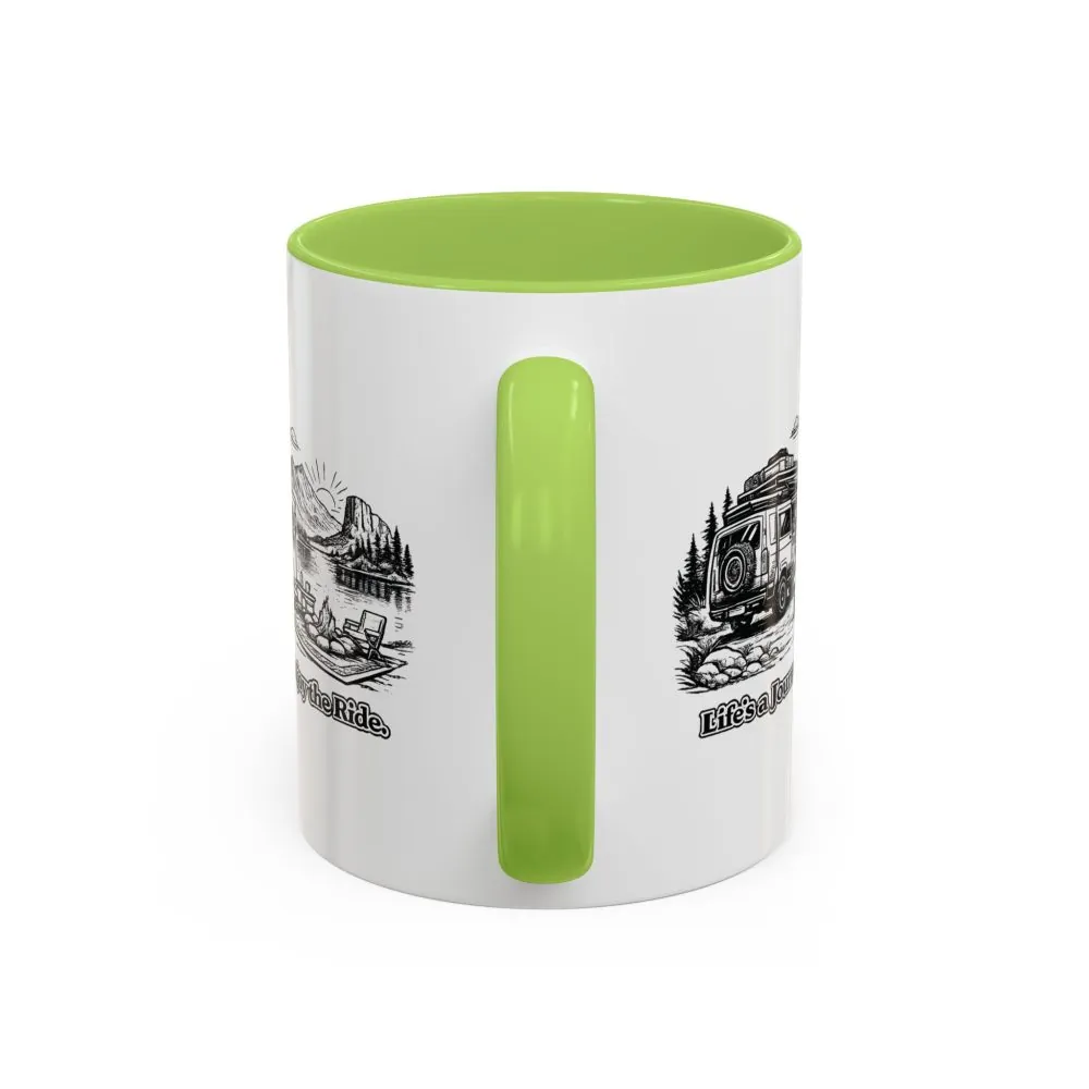 9035060161157686182_2048.jpeg Accent Coffee Mug (11, 15oz) — "Lifes A Journey,Enjoy The Ride" Design Minimal-Line