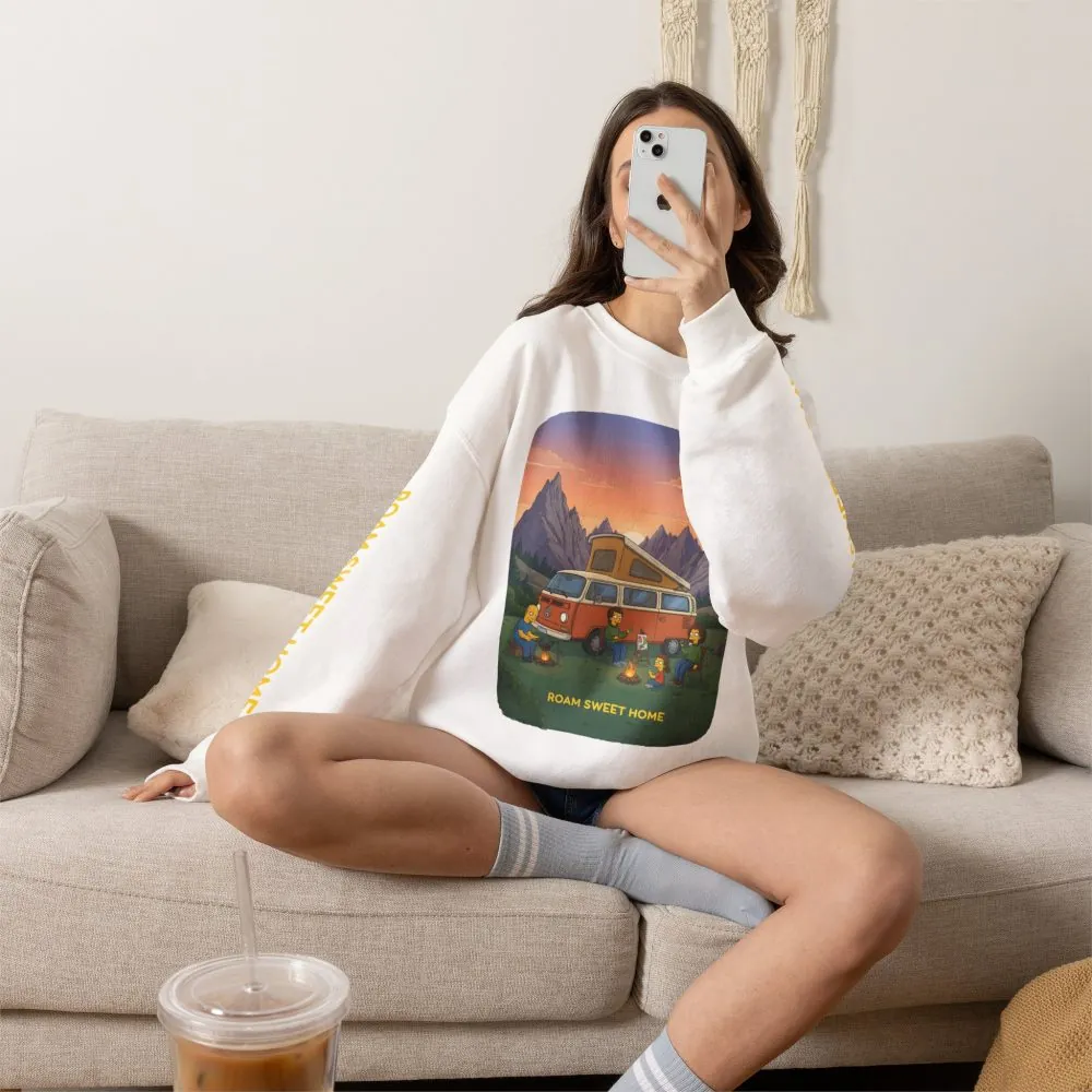 Unisex Heavy Blend™ Crewneck Sweatshirt — "Roam Sweet Home" Design Sitcom-Line