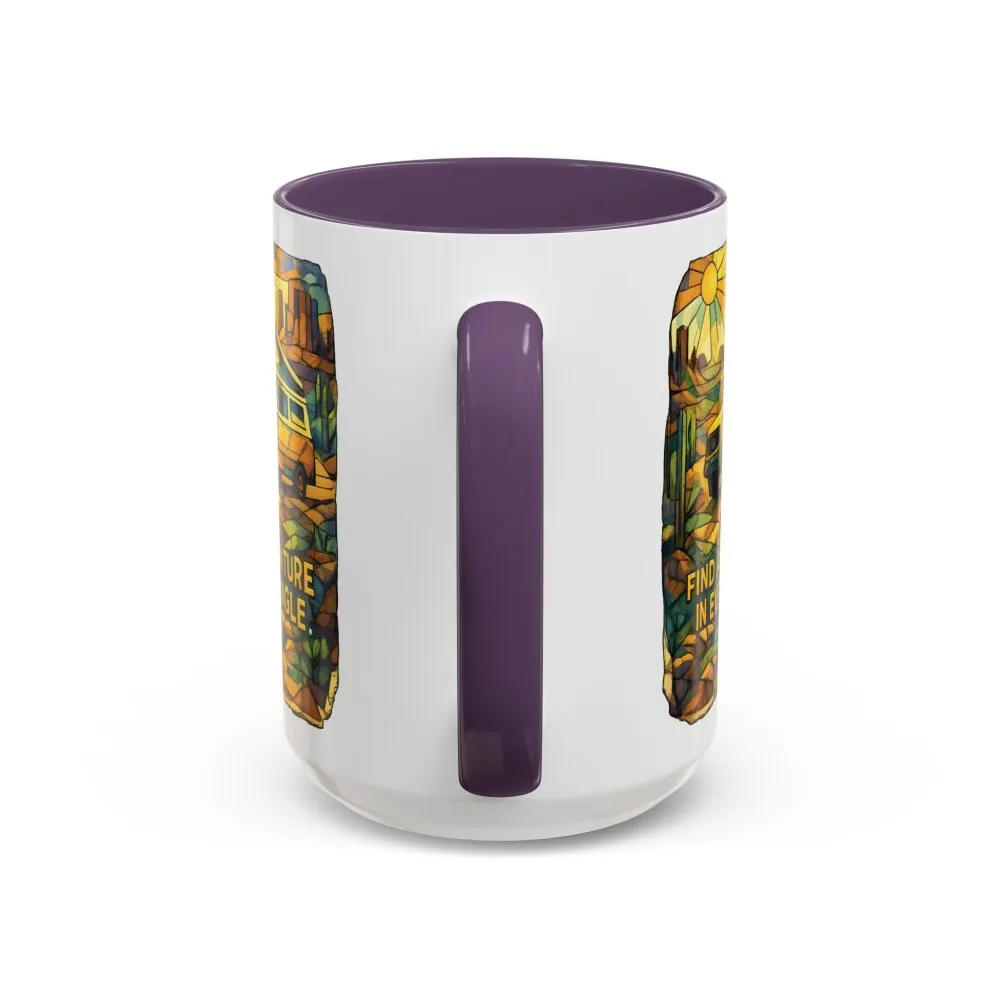 9049304355758589048_2048.jpeg Accent Coffee Mug (11, 15oz) — "Find Adventure In Every Corner" Design Cubic-Line