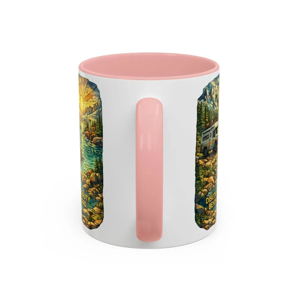 9068387416396845240_2048.jpeg Accent Coffee Mug (11, 15oz) — "Discover The Bieuty Beyond The Road" Design Cubic-Line