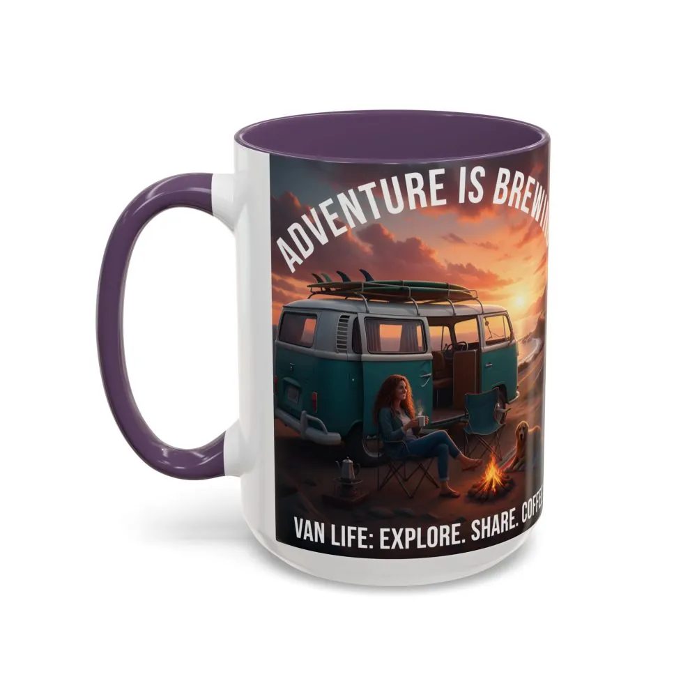 9080283499035173389_2048.jpeg Accent Coffee Mug (11, 15oz) — "Adventure is brewing"