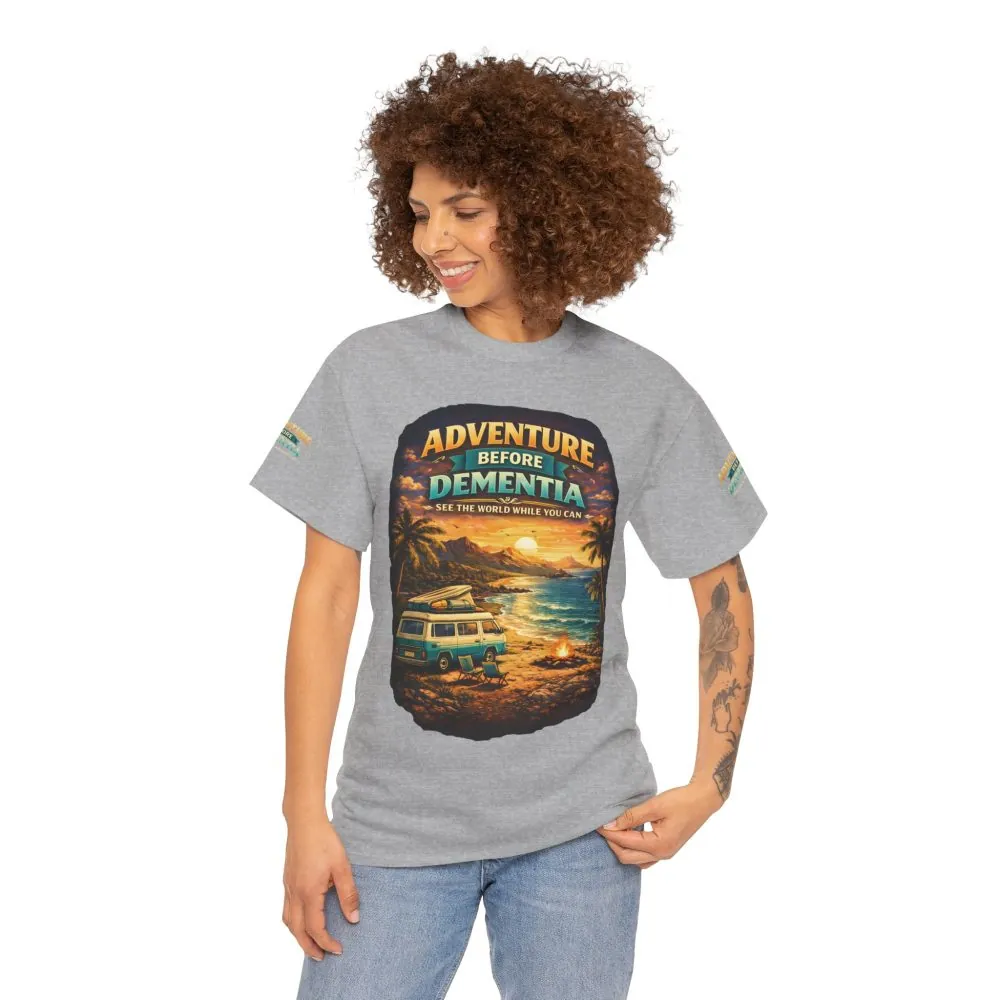 9090549214021990297_2048.jpeg Unisex Heavy Cotton Tee — "Adventure Before Dementia" Design Scenic-Line