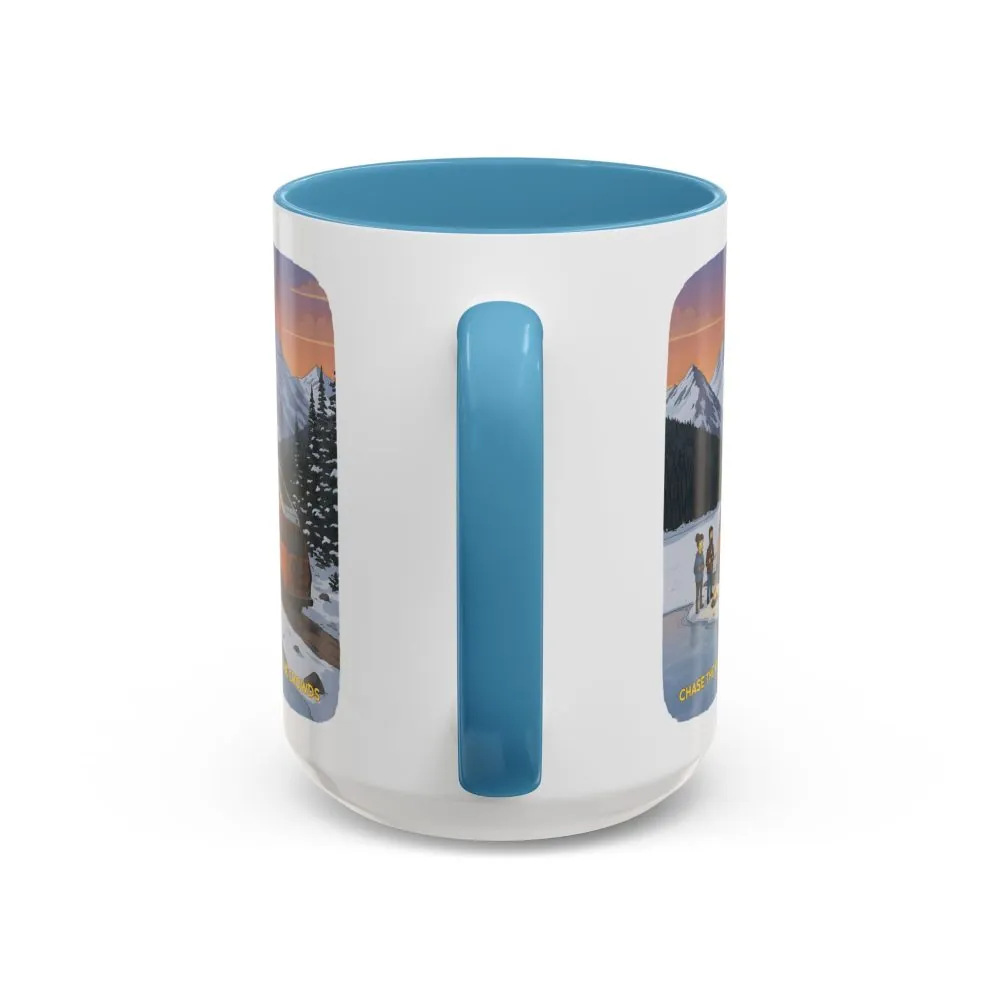 Accent Coffee Mug (11, 15oz) — "Chase The Views-Not The Crowds"" Design Sitcom-Line