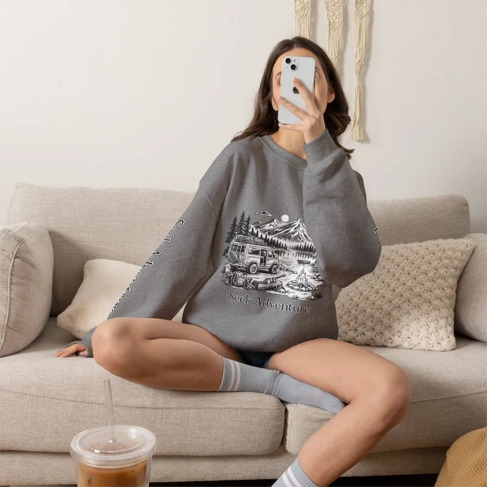 9109820717834120381_2048.jpeg Unisex Heavy Blend™ Crewneck Sweatshirt — "Seek Adventure" Design Minimal-Line