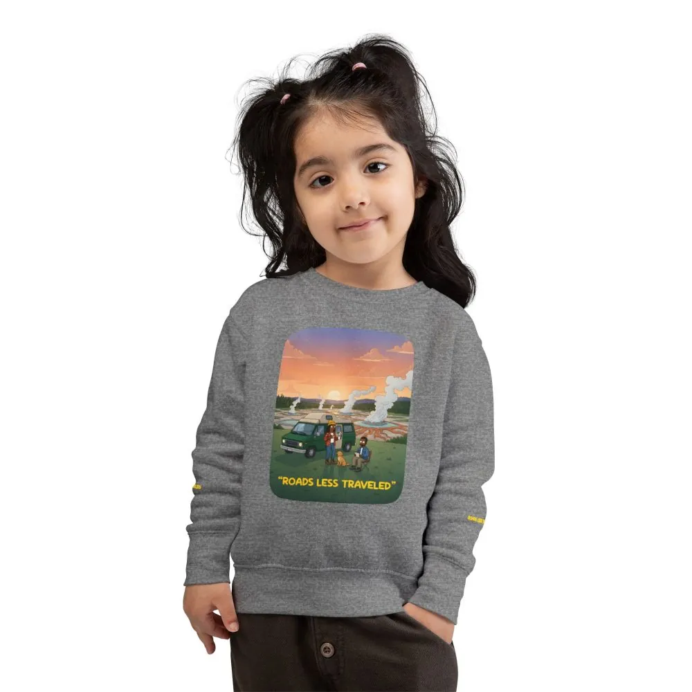 9129577112737670770_2048.jpeg Toddler Sweatshirt - "Roads Less Traveled" (Design Sitcom-Line)