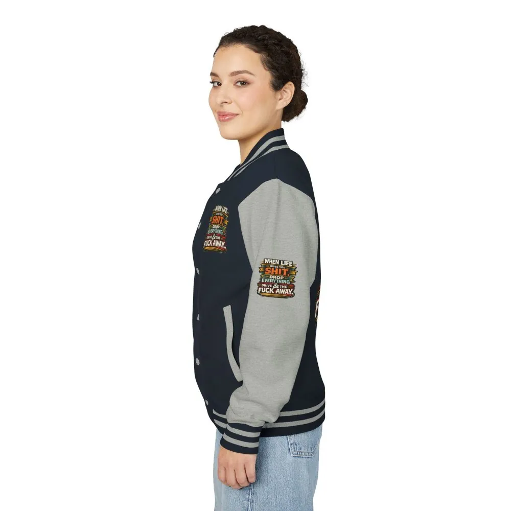 9155152516194234115_2048.jpeg Unisex Heavyweight Letterman Jacket — "When Live Gives You Shit" Design F**K-Line