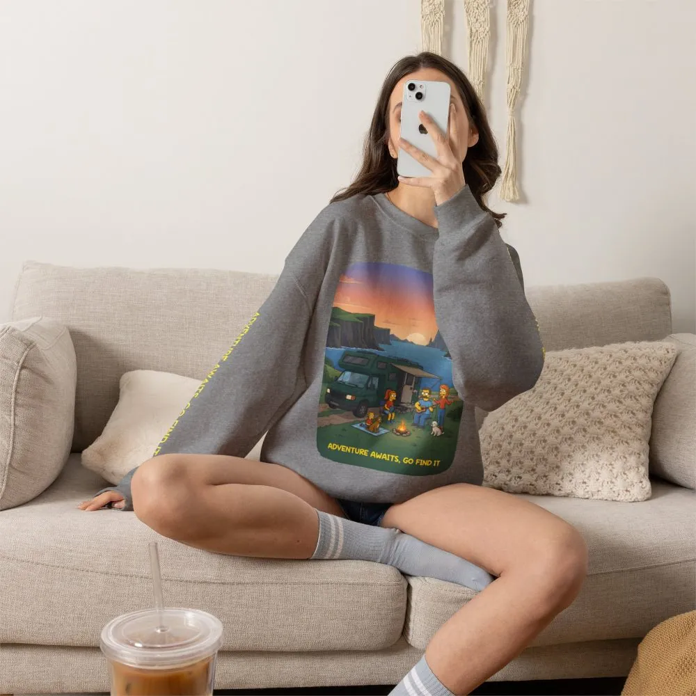 9157888471680661327_2048.jpeg Unisex Heavy Blend™ Crewneck Sweatshirt — "Adventure Awaits-Go Find It"" Design Sitcom-Line
