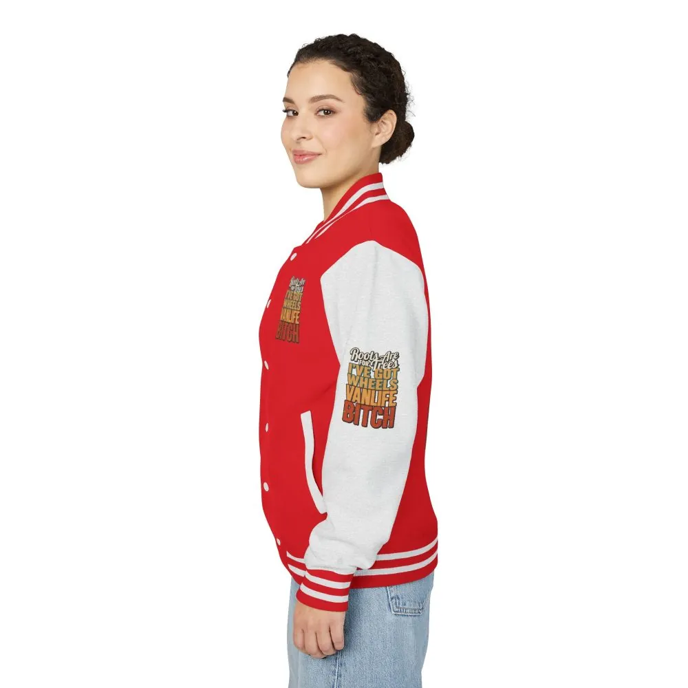 9158260084576648782_2048.jpeg Unisex Heavyweight Letterman Jacket — "Roots Are For Trees" Design F**K-Line